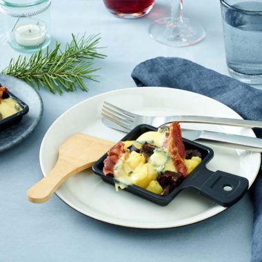 Bildmotiv für CAMBOZOLA-gourmetpannetjes met aardappels, spek en pruimen